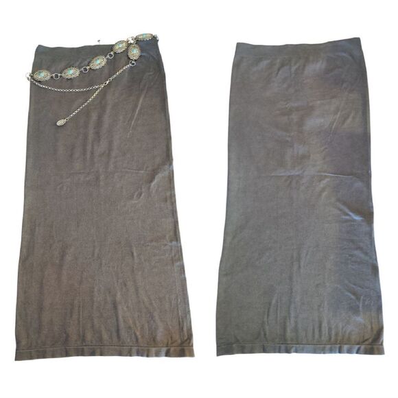 ZARA Dark Grey Seamless Fitted Tube Midi Skirt NWOT Size M/ L - Picture 12 of 12